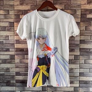 Pre Owned InuYasha Anime Japan Half Demon Sublimation T-Shirt Juniors Medium